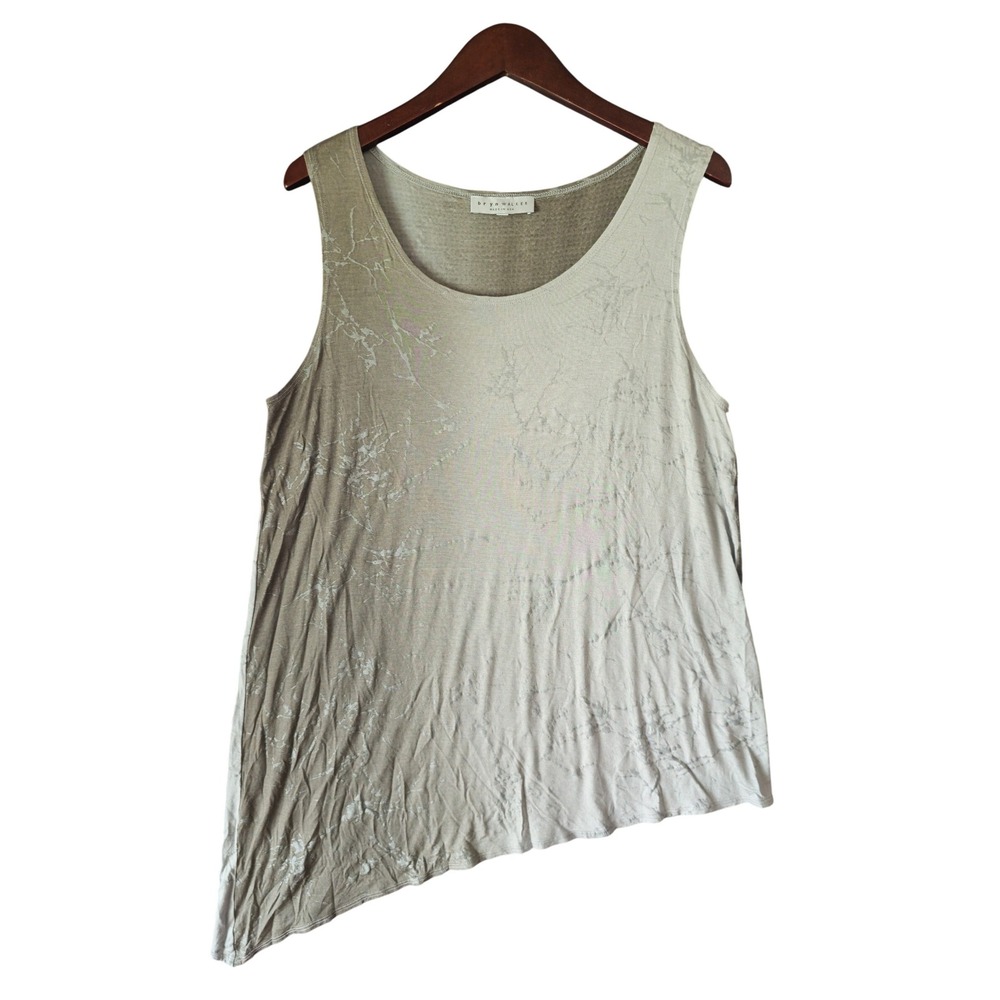 Bryn Walker Crackle Print Tank Top‎ Asymmetrical Hem Sleeveless Casual Top XL